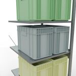 Anbauregal, Fachbodenregal Stecksystem MULTIplus150, 2500 x 750 x 800 mm (HxBxT), 6 Fachböden, Kreuzstrebe, verzinkt