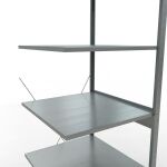 Anbauregal, Fachbodenregal Stecksystem MULTIplus150, 2500 x 750 x 800 mm (HxBxT), 6 Fachböden, Kreuzstrebe, verzinkt