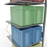 Anbauregal, Fachbodenregal Stecksystem MULTIplus150, 3000 x 750 x 800 mm (HxBxT), 7 Fachböden, Kreuzstrebe, verzinkt