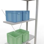 Anbauregal, Fachbodenregal Stecksystem MULTIplus150, 2000 x 750 x 300 mm (HxBxT), 5 Fachböden, Kreuzstrebe, RAL 7035 lichtgrau