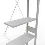 Anbauregal, Fachbodenregal Stecksystem MULTIplus150, 3000 x 750 x 300 mm (HxBxT), 7 Fachböden, Kreuzstrebe, RAL 7035 lichtgrau