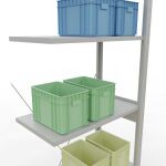 Anbauregal, Fachbodenregal Stecksystem MULTIplus150, 2500 x 750 x 400 mm (HxBxT), 6 Fachböden, Kreuzstrebe, RAL 7035 lichtgrau