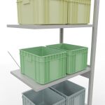 Anbauregal, Fachbodenregal Stecksystem MULTIplus150, 2500 x 750 x 500 mm (HxBxT), 6 Fachböden, Kreuzstrebe, RAL 7035 lichtgrau