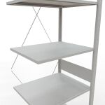 Anbauregal, Fachbodenregal Stecksystem MULTIplus150, 3000 x 750 x 600 mm (HxBxT), 7 Fachböden, Kreuzstrebe, RAL 7035 lichtgrau