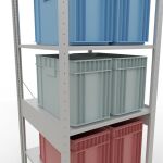 Grundregal, Fachbodenregal Stecksystem MULTIplus150, 2500 x 750 x 800 mm (HxBxT), 6 Fachböden, Kreuzstrebe, RAL 7035 lichtgrau