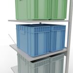 Anbauregal, Fachbodenregal Stecksystem MULTIplus150, 2500 x 750 x 800 mm (HxBxT), 6 Fachböden, Kreuzstrebe, RAL 7035 lichtgrau