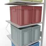 Anbauregal, Fachbodenregal Stecksystem MULTIplus150, 3000 x 750 x 800 mm (HxBxT), 7 Fachböden, Kreuzstrebe, RAL 7035 lichtgrau