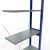 Anbauregal, Fachbodenregal Stecksystem MULTIplus150, 2500 x 750 x 300 mm (HxBxT), 6 Fachböden, Kreuzstrebe, RAL 5010 enzianblau/verzinkt/verzinkt