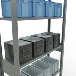 Grundregal, Fachbodenregal Stecksystem MULTIplus150, 2500 x 1000 x 300 mm (HxBxT), 6 Fachböden, Kreuzstrebe, verzinkt