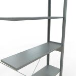 Anbauregal, Fachbodenregal Stecksystem MULTIplus150, 2500 x 1000 x 300 mm (HxBxT), 6 Fachböden, Kreuzstrebe, verzinkt