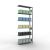 Anbauregal, Fachbodenregal Stecksystem MULTIplus150, 2500 x 1000 x 300 mm (HxBxT), 6 Fachböden, Kreuzstrebe, verzinkt