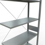 Anbauregal, Fachbodenregal Stecksystem MULTIplus150, 3000 x 1000 x 400 mm (HxBxT), 7 Fachböden, Kreuzstrebe, verzinkt