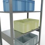 Grundregal, Fachbodenregal Stecksystem MULTIplus150, 2500 x 1000 x 500 mm (HxBxT), 6 Fachböden, Kreuzstrebe, verzinkt