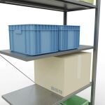 Anbauregal, Fachbodenregal Stecksystem MULTIplus150, 2000 x 1000 x 500 mm (HxBxT), 5 Fachböden, Kreuzstrebe, verzinkt