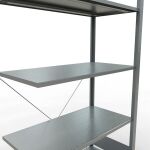 Anbauregal, Fachbodenregal Stecksystem MULTIplus150, 2000 x 1000 x 500 mm (HxBxT), 5 Fachböden, Kreuzstrebe, verzinkt