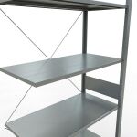 Anbauregal, Fachbodenregal Stecksystem MULTIplus150, 3000 x 1000 x 500 mm (HxBxT), 7 Fachböden, Kreuzstrebe, verzinkt