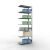 Anbauregal, Fachbodenregal Stecksystem MULTIplus150, 3000 x 1000 x 500 mm (HxBxT), 7 Fachböden, Kreuzstrebe, verzinkt