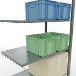 Anbauregal, Fachbodenregal Stecksystem MULTIplus150, 2500 x 1000 x 600 mm (HxBxT), 6 Fachböden, Kreuzstrebe, verzinkt