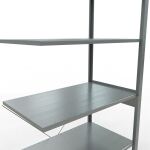 Anbauregal, Fachbodenregal Stecksystem MULTIplus150, 2500 x 1000 x 600 mm (HxBxT), 6 Fachböden, Kreuzstrebe, verzinkt