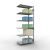 Anbauregal, Fachbodenregal Stecksystem MULTIplus150, 2500 x 1000 x 600 mm (HxBxT), 6 Fachböden, Kreuzstrebe, verzinkt