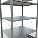 Grundregal, Fachbodenregal Stecksystem MULTIplus150, 2000 x 1000 x 800 mm (HxBxT), 5 Fachböden, Kreuzstrebe, verzinkt