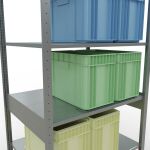 Grundregal, Fachbodenregal Stecksystem MULTIplus150, 2500 x 1000 x 800 mm (HxBxT), 6 Fachböden, Kreuzstrebe, verzinkt