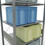 Grundregal, Fachbodenregal Stecksystem MULTIplus150, 3000 x 1000 x 800 mm (HxBxT), 7 Fachböden, Kreuzstrebe, verzinkt