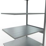 Anbauregal, Fachbodenregal Stecksystem MULTIplus150, 2500 x 1000 x 800 mm (HxBxT), 6 Fachböden, Kreuzstrebe, verzinkt