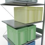 Anbauregal, Fachbodenregal Stecksystem MULTIplus150, 3000 x 1000 x 800 mm (HxBxT), 7 Fachböden, Kreuzstrebe, verzinkt