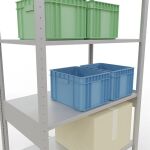 Grundregal, Fachbodenregal Stecksystem MULTIplus150, 2500 x 1000 x 600 mm (HxBxT), 6 Fachböden, Kreuzstrebe, RAL 7035 lichtgrau