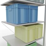 Anbauregal, Fachbodenregal Stecksystem MULTIplus150, 2000 x 1000 x 800 mm (HxBxT), 5 Fachböden, Kreuzstrebe, RAL 7035 lichtgrau