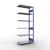 Anbauregal, Fachbodenregal Stecksystem MULTIplus150, 2500 x 1000 x 500 mm (HxBxT), 6 Fachböden, Kreuzstrebe, RAL 5010/verzinkt