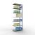Anbauregal, Fachbodenregal Stecksystem MULTIplus150, 3000 x 1000 x 500 mm (HxBxT), 7 Fachböden, Kreuzstrebe, RAL 5010/verzinkt