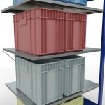 Anbauregal, Fachbodenregal Stecksystem MULTIplus150, 2000 x 1000 x 800 mm (HxBxT), 5 Fachböden, Kreuzstrebe, RAL 5010/verzinkt