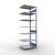 Anbauregal, Fachbodenregal Stecksystem MULTIplus150, 3000 x 1000 x 800 mm (HxBxT), 7 Fachböden, Kreuzstrebe, RAL 5010/verzinkt