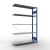 Anbauregal, Fachbodenregal Stecksystem MULTIplus150, 2000 x 1300 x 400 mm (HxBxT), 5 Fachböden, Kreuzstrebe, RAL 5010 enzianblau/verzinkt