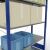 Grundregal, Fachbodenregal Stecksystem MULTIplus150, 2000 x 1300 x 500 mm (HxBxT), 5 Fachböden, Kreuzstrebe, RAL 5010 enzianblau/verzinkt