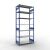 Grundregal, Fachbodenregal Stecksystem MULTIplus150, 3000 x 1300 x 600 mm (HxBxT), 7 Fachböden, Kreuzstrebe, RAL 5010 enzianblau/verzinkt