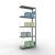 Anbauregal, Fachbodenregal Stecksystem MULTIplus250, 2000 x 750 x 300 mm (HxBxT), 5 Fachböden, Kreuzstrebe, verzinkt