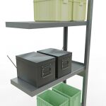 Anbauregal, Fachbodenregal Stecksystem MULTIplus250, 2500 x 750 x 300 mm (HxBxT), 6 Fachböden, Kreuzstrebe, verzinkt