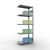 Anbauregal, Fachbodenregal Stecksystem MULTIplus250, 2000 x 750 x 400 mm (HxBxT), 5 Fachböden, Kreuzstrebe, verzinkt
