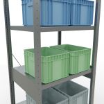 Grundregal, Fachbodenregal Stecksystem MULTIplus250, 2500 x 750 x 600 mm (HxBxT), 6 Fachböden, Kreuzstrebe, verzinkt