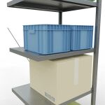 Anbauregal, Fachbodenregal Stecksystem MULTIplus250, 2000 x 750 x 600 mm (HxBxT), 5 Fachböden, Kreuzstrebe, verzinkt