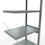 Anbauregal, Fachbodenregal Stecksystem MULTIplus250, 2500 x 750 x 600 mm (HxBxT), 6 Fachböden, Kreuzstrebe, verzinkt