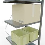 Anbauregal, Fachbodenregal Stecksystem MULTIplus250, 3000 x 750 x 600 mm (HxBxT), 7 Fachböden, Kreuzstrebe, verzinkt