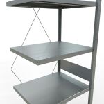 Anbauregal, Fachbodenregal Stecksystem MULTIplus250, 3000 x 750 x 600 mm (HxBxT), 7 Fachböden, Kreuzstrebe, verzinkt