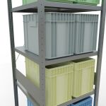 Grundregal, Fachbodenregal Stecksystem MULTIplus250, 3000 x 750 x 800 mm (HxBxT), 7 Fachböden, Kreuzstrebe, verzinkt