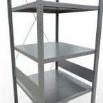 Grundregal, Fachbodenregal Stecksystem MULTIplus250, 3000 x 750 x 800 mm (HxBxT), 7 Fachböden, Kreuzstrebe, verzinkt