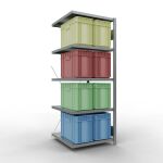 Anbauregal, Fachbodenregal Stecksystem MULTIplus250, 2000 x 750 x 800 mm (HxBxT), 5 Fachböden, Kreuzstrebe, verzinkt