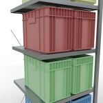 Anbauregal, Fachbodenregal Stecksystem MULTIplus250, 2000 x 750 x 800 mm (HxBxT), 5 Fachböden, Kreuzstrebe, verzinkt